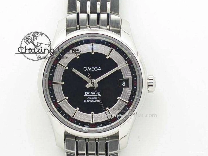 0401 De Ville Hour Vision Co-Axial 41mm SS V6F Best Edition Black Dial On SS Bracelet A BestValue 8277